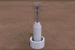 Simulation d'une tour faite de blocs de bétons